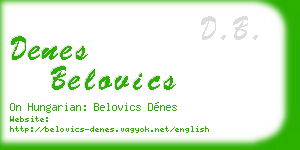 denes belovics business card